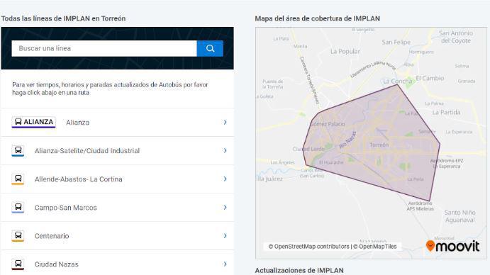 $!En moovit sí aparecen las rutas de Torreón.