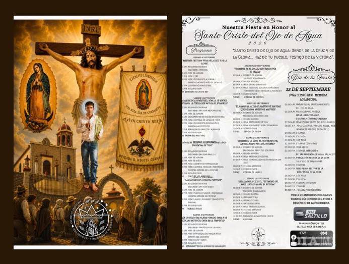 $!La parroquia del Santísimo Cristo del Ojo de Agua celebrará sus fiestas patronales del 4 al 13 de septiembre.