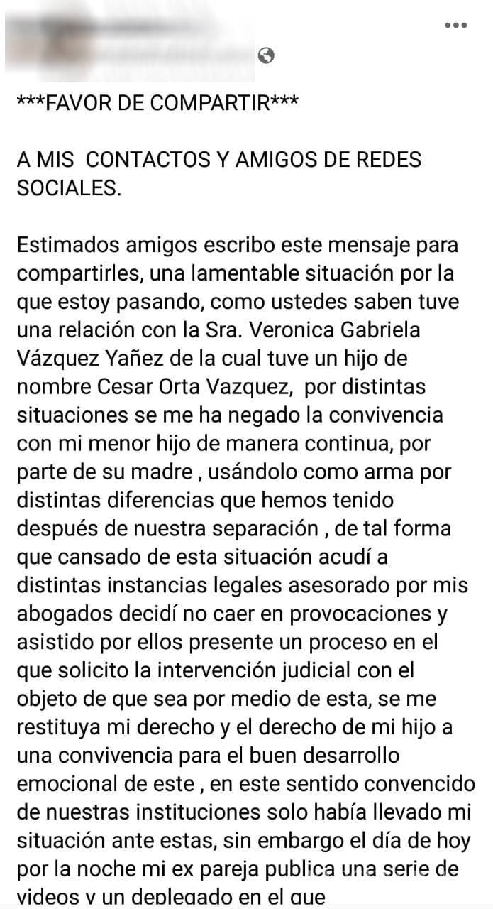 $!Pareja de Saltillo exhibe ruptura y pelea custodia de su hijo… ¡En Facebook!