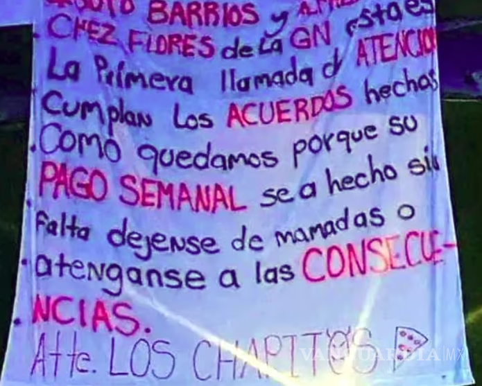 $!“Cumplan los acuerdos”, Los Chapitos amenazan a la Guardia Nacional en Sonora