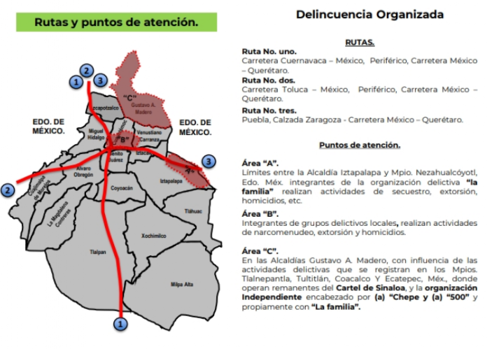 $!Imagen que describe los lugares y puntos de reunión que utiliza el crimen organizado para el tráfico de drogas.