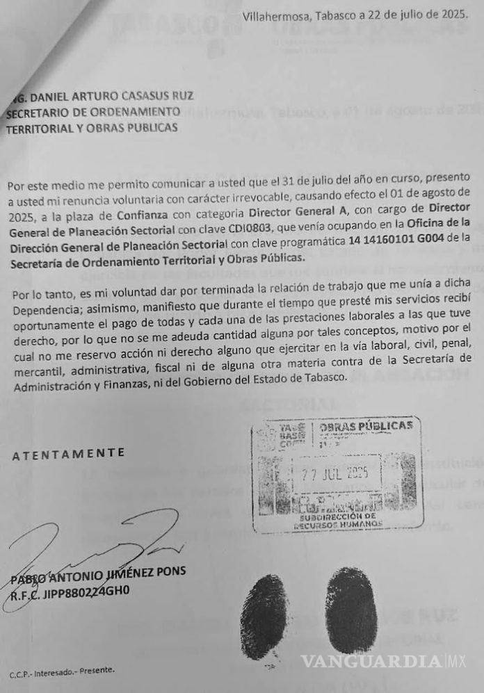 $!Deja yerno de Hernán Bermúdez su cargo en gobierno estatal