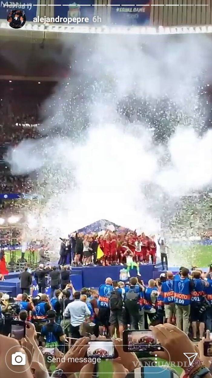 $!Alejandro Peña Pretelini, hijo de EPN, presume en redes sociales que acudió a final de la Champions