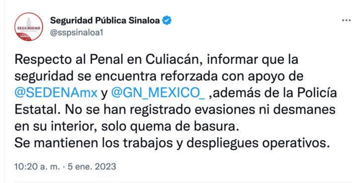 Desmienten Motín Y Fuga En Penal De Aguaruto En Culiacán Tas Recaptura De Ovidio Guzmán 1663