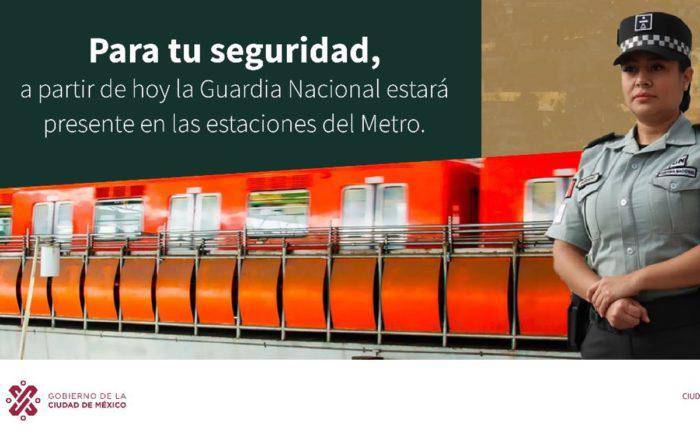 $!Guardia Nacional ya está en el Metro de la CDMX; no estarán armados, aclaran