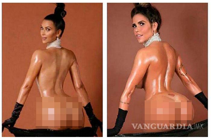 $!Candidata al mejor trasero de Brasil imita foto de Kim Kardashian