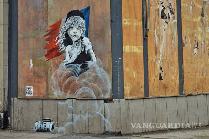 $!Tapan graffiti de Banksy que critica trato a migrantes