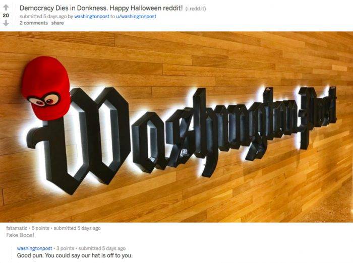 $!Sorprende The Washington Post a usuarios de Reddit con su presencia relajada y servicial