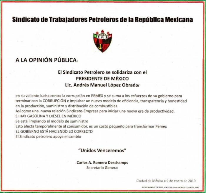 $!¿Sin vergüenza? Romero Deschamps agradece a AMLO combate a la corrupción