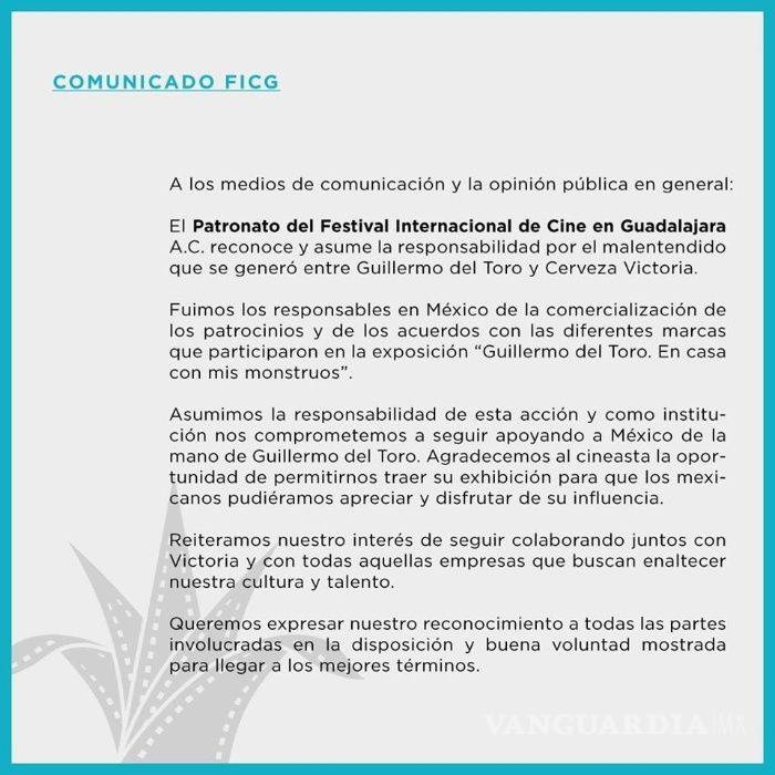 $!Festival de Cine de Guadalajara aclara malentendido entre Guillermo Del Toro y Cerveza Victoria