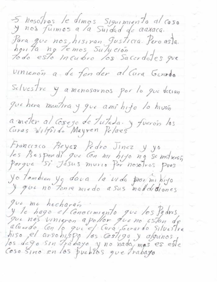 $!El Papa debe saber que a los curas que violan niños en Oaxaca sólo los mueven de Parroquia: ONG