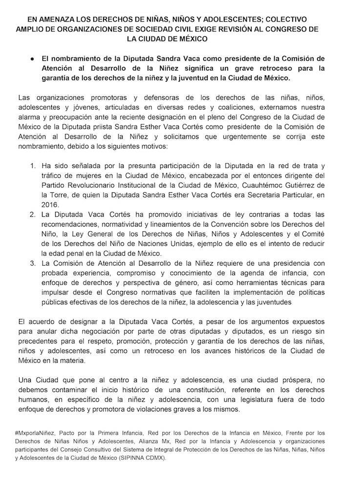 $!Exigen retirar cargo a Sandra Vaca, acusada de manejar red de trata de mujeres en el PRI