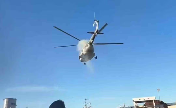La Secretaría de Marina reportó el aterrizaje de emergencia de un helicóptero MI-17 en Mazatlán.