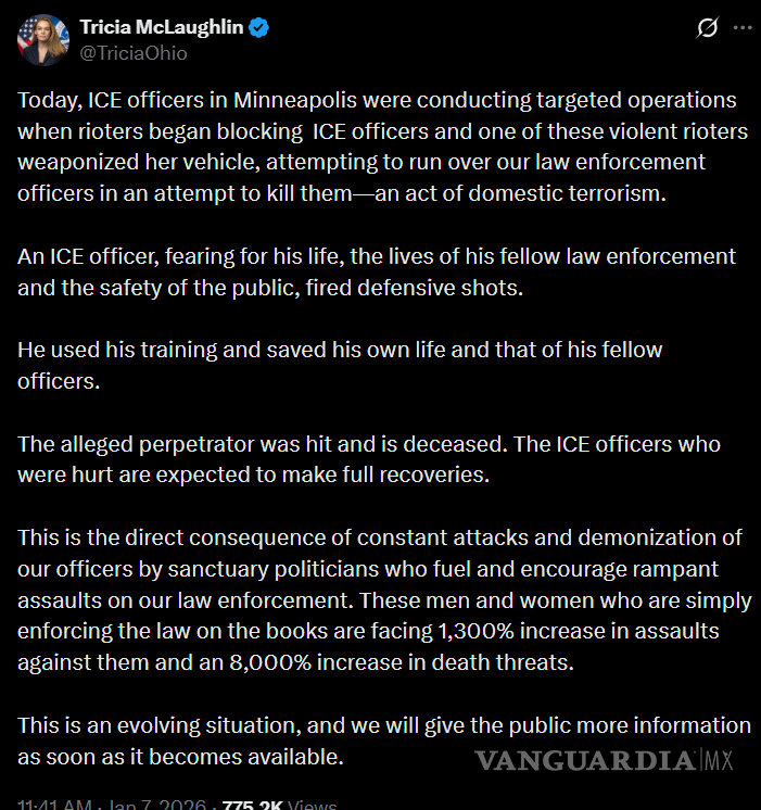 $!ICE se involucra en tiroteo en Minneapolis; alcalde exige expulsión de agentes
