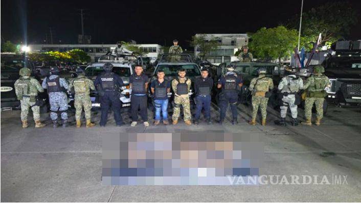 Detienen en Tabasco a cuatro personas vinculadas con cobro de piso; aseguran armas, droga y equipo táctico