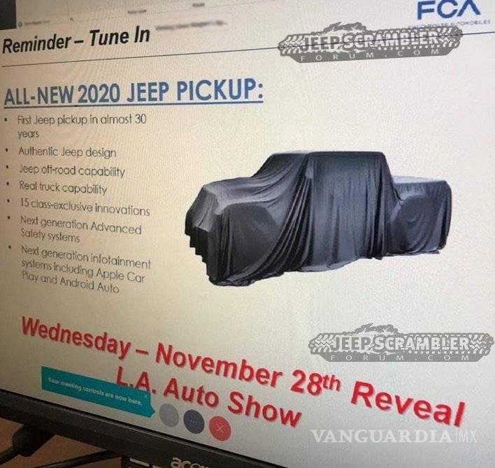 $!Jeep prepara una pick up basada en el Wrangler, la primera en 30 años y así sería (fotos)