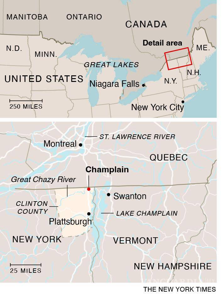 $!With Story: BC-NY-CANADA-IMMIG-NYT -- Increasingly, migrants from Latin America are risking their lives to cross illegally into the United States along the northern border. Map at 2.3 X 3.1 -- cat=a