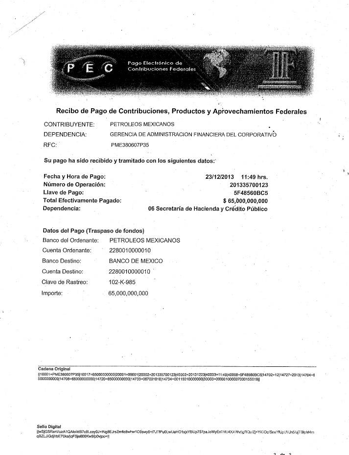 $!El gobierno tomó en secreto 240 mil mdp del patrimonio de Pemex y CFE