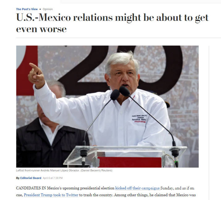 $!Relación México-EU empeoraría si gana un populista: The Washington Post