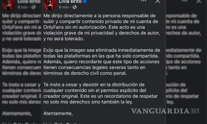 Filtran contenido del OnlyFans de Livia Brito; Fiscalía de la CDMX la cita en reclusorio ¿Quién