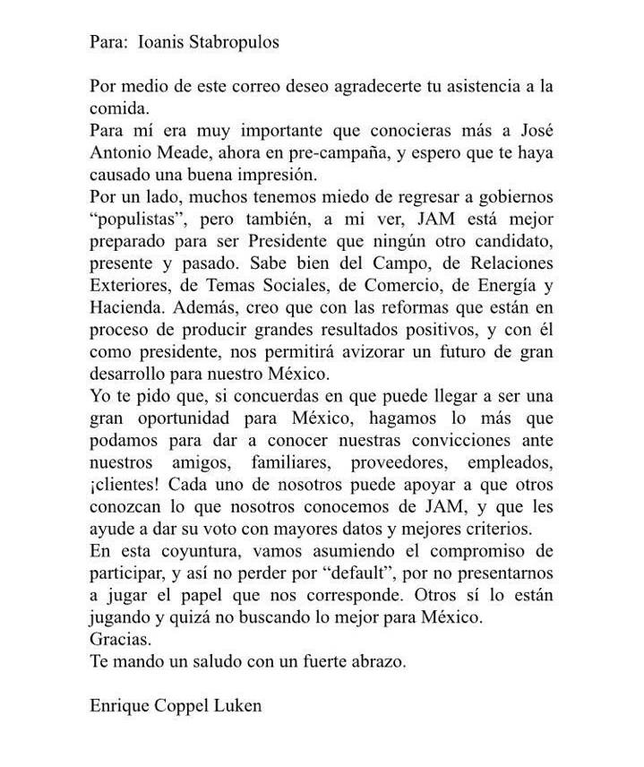 $!Da Enrique Coppel espaldarazo a Meade