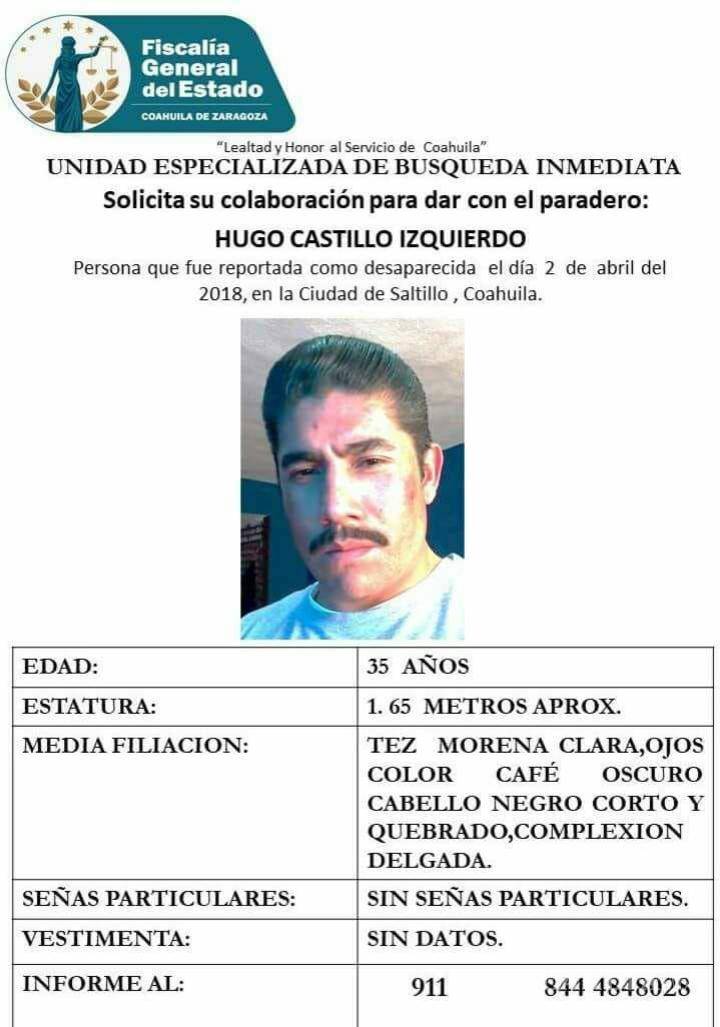 $!Reportan desaparición de hombre en Saltillo