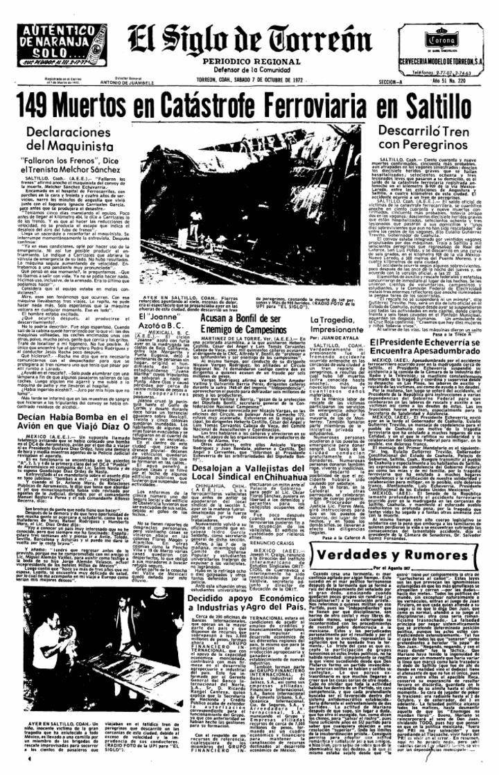 $!Los periódicos destrozaron la moral y el principio de inoscencia de los maquinistas, comentó el ex agente.