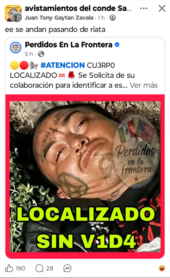 $!Emplean fotografía de ‘El Conde’ para realizar reportes falsos fuera de Saltillo