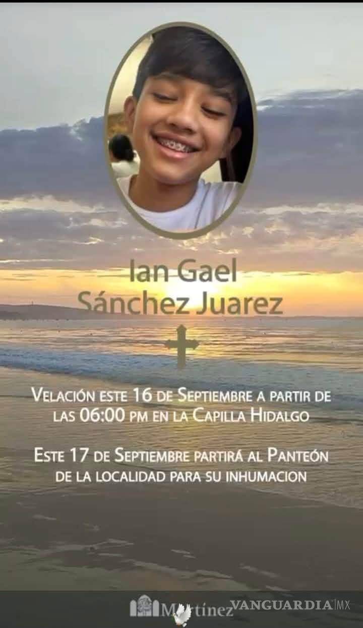 $!Familiares y personas cercanas informaron que Ian Gael fue velado el miércoles 16 de septiembre y que este jueves se realizaría su inhumación.