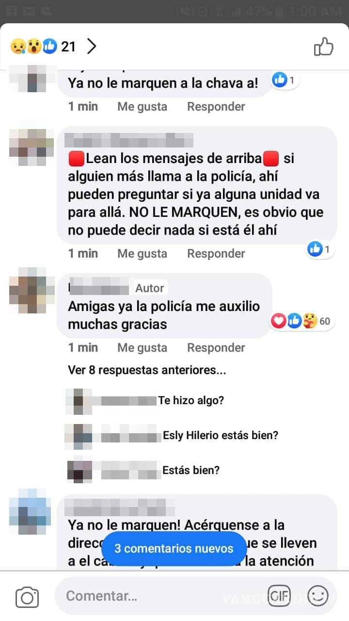 $!Novio la maltrata y ella solicita viaje en In Driver para que la rescaten, en Saltillo