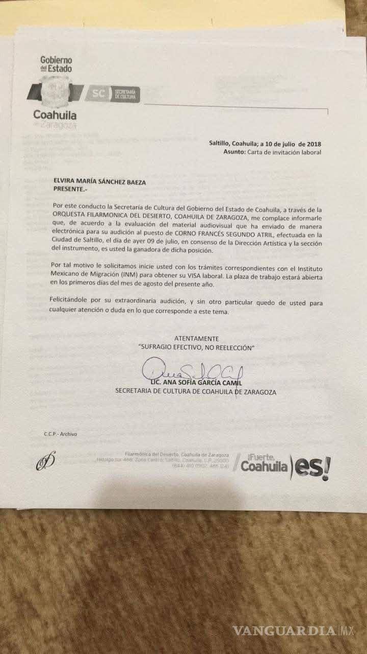 $!El músico presentó documentos que, según afirmó, demuestran que su plaza ya había sido asignada a una ejecutante española antes de que se publicara la convocatoria para la audición.