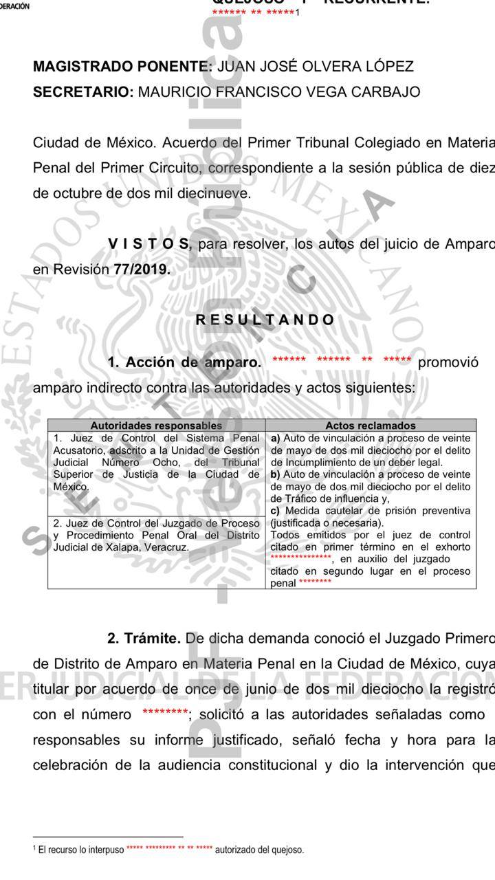 $!Javier Duarte obtiene amparo contra vinculación a proceso por tráfico de influencias