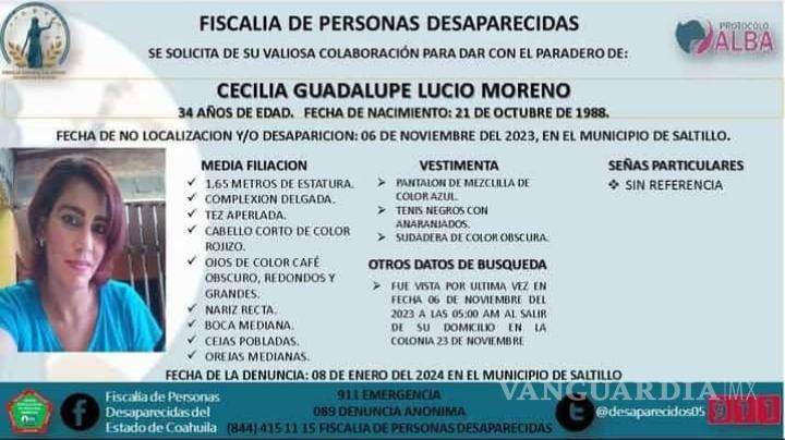 $!La última vez que se tuvo conocimiento de su paradero fue a las 5:00 horas del 6 de noviembre del 2023.