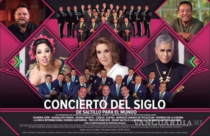 Celebrarán a Saltillo en el 'Concierto del Siglo' que reunirá a grandes artistas de México