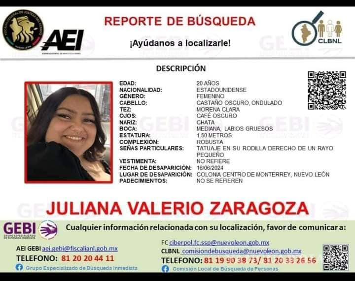Buscan a joven de EU quien desapareció tras viajar a Monterrey