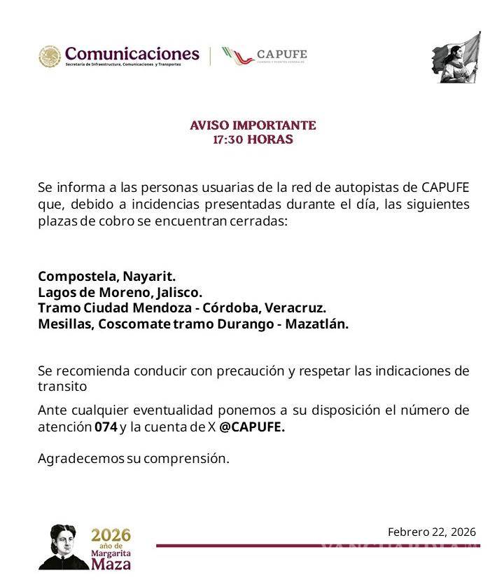 $!Ola de violencia: Empresas de autotransporte cancelan rutas y Capufe cierra plazas de cobro ante ‘narcobloqueos’