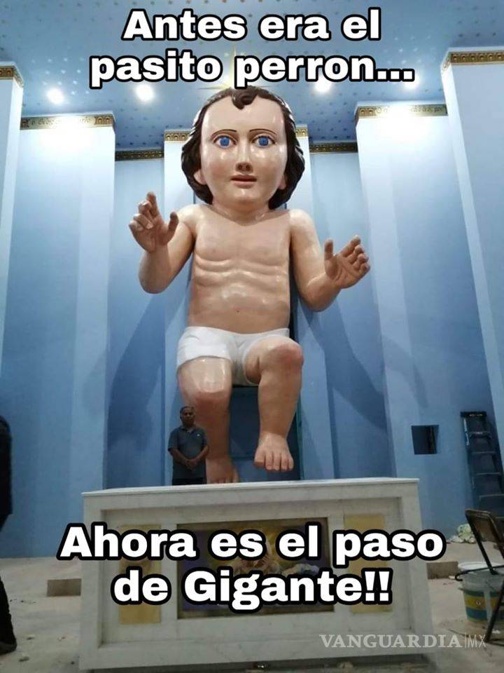 $!¿Ahora será el pasote perrón? Crean un Niño Dios gigante en Zacatecas y desata una ola de memes
