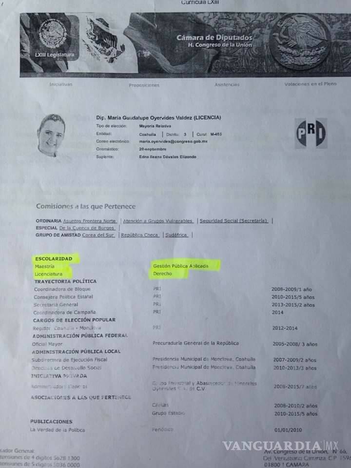 $!"Me podrán acusar de no tener título, pero no de corrupta": Diputada Guadalupe Oyervides