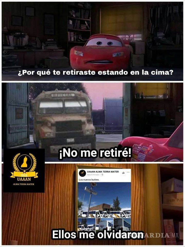$!¡Adiós vaquero! Buitres de la UAAAN lloran en Saltillo a su emblemático camión con memes