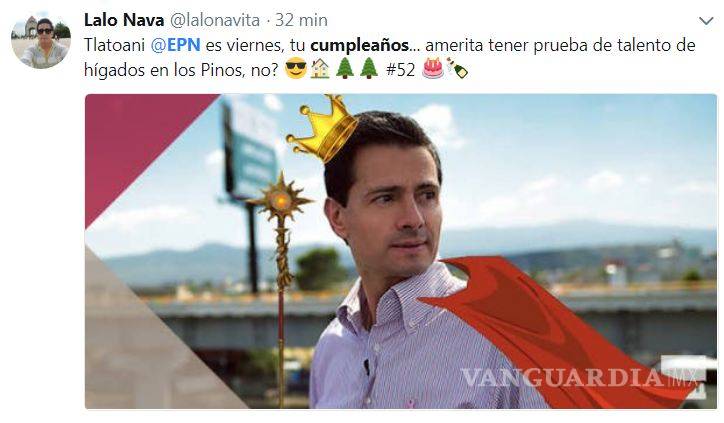 $!Hacen 'bullying' a Peña Nieto en su último cumpleaños como Presidente de la República