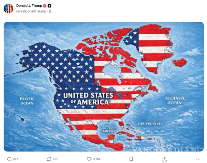 $!‘México no será colonia ni protectorado’ Sheinbaum responde al mapa de Trump