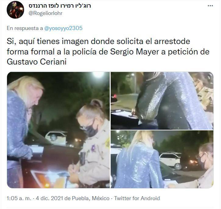 $!Ceriani solicitó ayuda al 911 y denunció lo sucedio con Sergio Mayer.