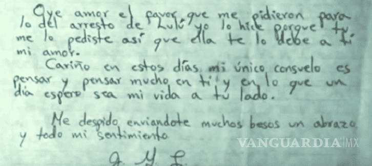 $!Revelan carta de amor escrita por el ‘Chapo’ Guzmán