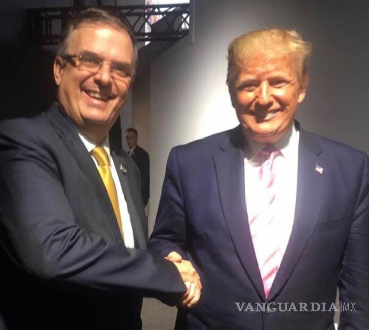 $!El entonces secretario de Relaciones Exteriores Marcelo Ebrad, y Donald Trump, presidente mandatario estadounidense el 27 de junio de 2019.