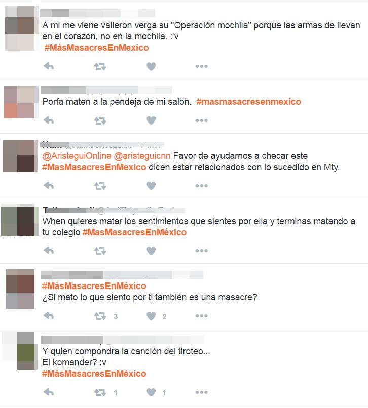 $!Usuarios de redes sociales celebran ataque en Nuevo León usando el hashtag 'MasMasacresEnMexico'