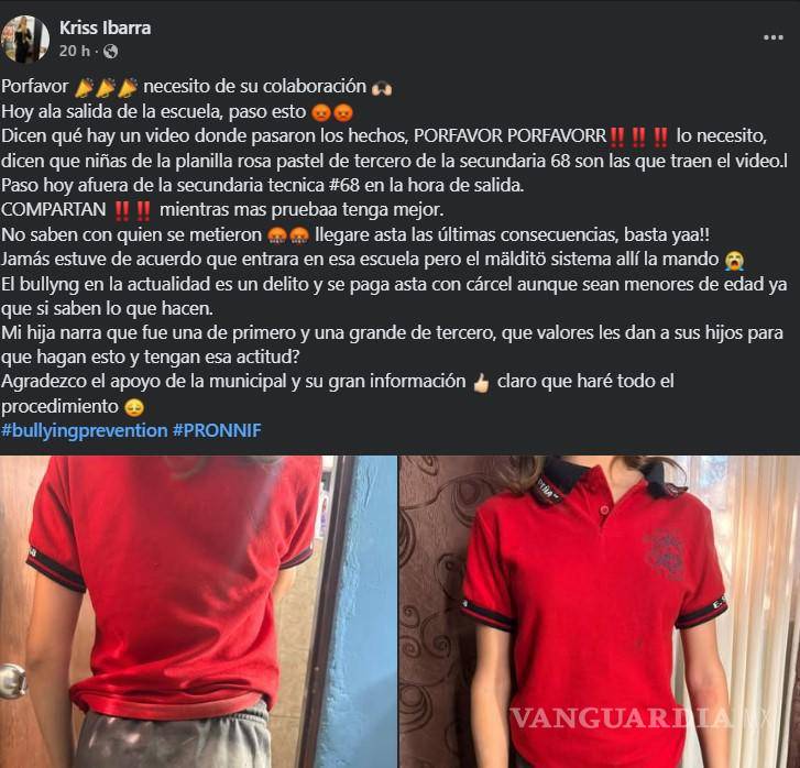 $!Denuncian bullying en secundaria de Sabinas; madre exige justicia