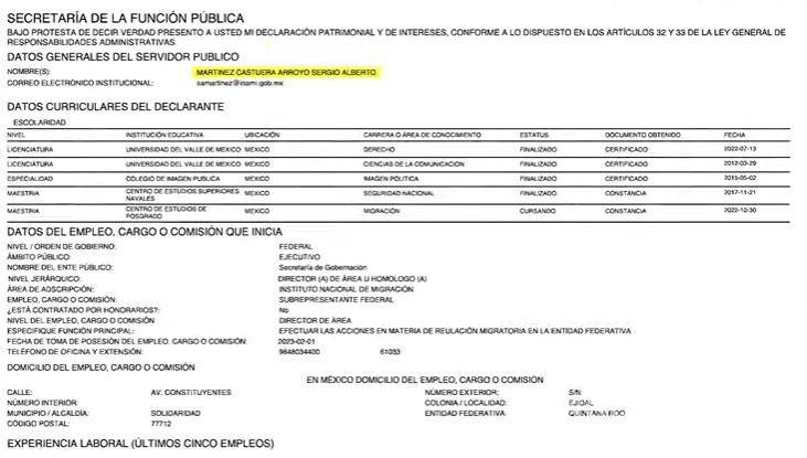 $!En su noticiero, Loret de Mola reveló los documentos que verifican a Martínez Castuera como actual funcionario.