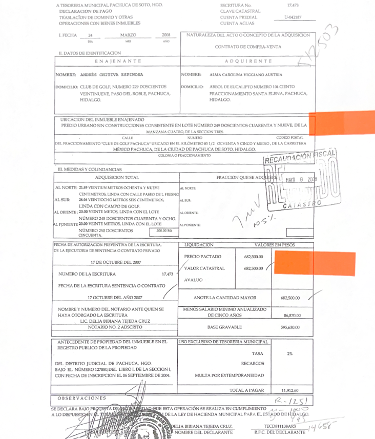 $!Dos terrenos de Carolina Viggiano en el Club de Golf Pachuca son objeto de cuestionamientos por sus valores y precios de compra