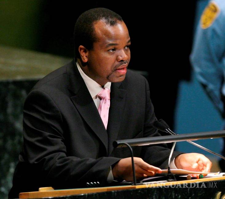 $!El rey Mswati III de Swazilandia, durante su intervención en la Asamblea General de Naciones Unidas. EFE/EPA/Justin Lane