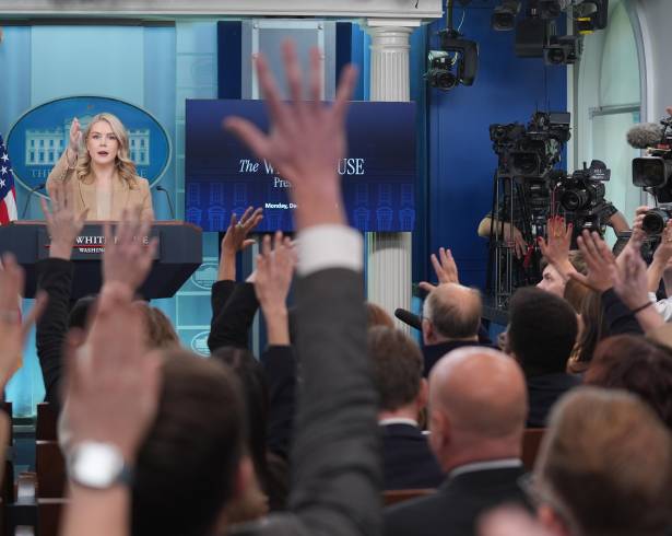 La secretaria de prensa de la Casa Blanca, Karoline Leavitt, durante una conferencia de prensa en la Casa Blanca en Washington.